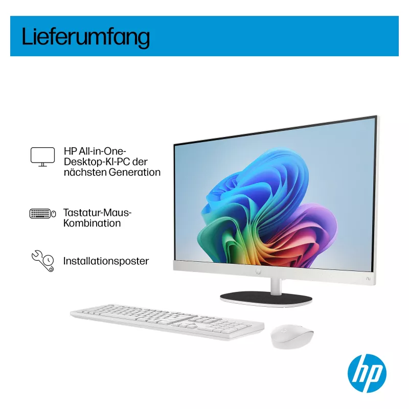 HP „viskas viename“ kompiuteris (pilnas sprendimas) 27-ct2073ng AMD Ryzen AI 7-350 512 GB SSD 16 GB baltas (27-ct2073ng)