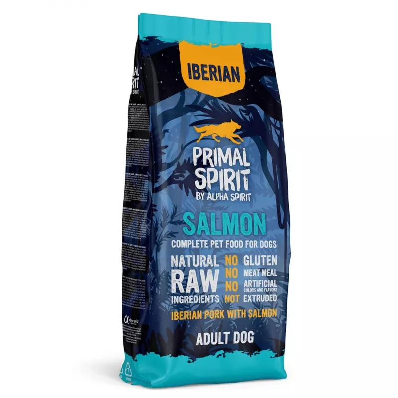 PRIMAL SPIRIT Iberian 70% Salmon – pusiau drėgnas šunų maistas – 12 kg