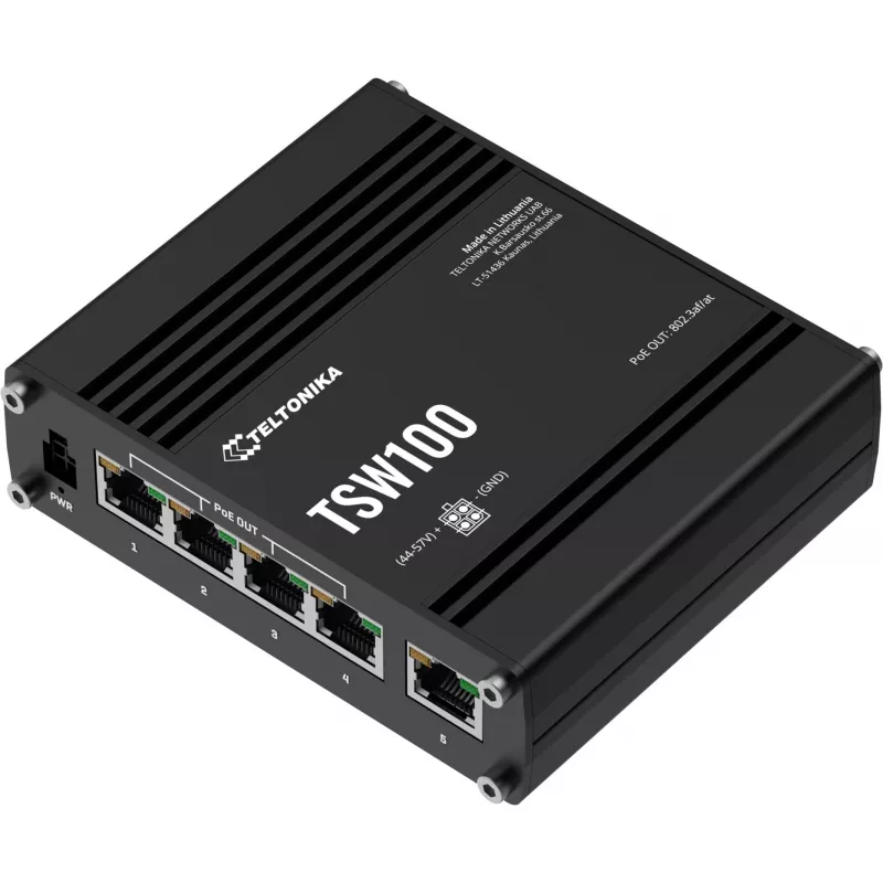 Teltonika TSW100 pramoninis nevaldomas PoE komutatorius