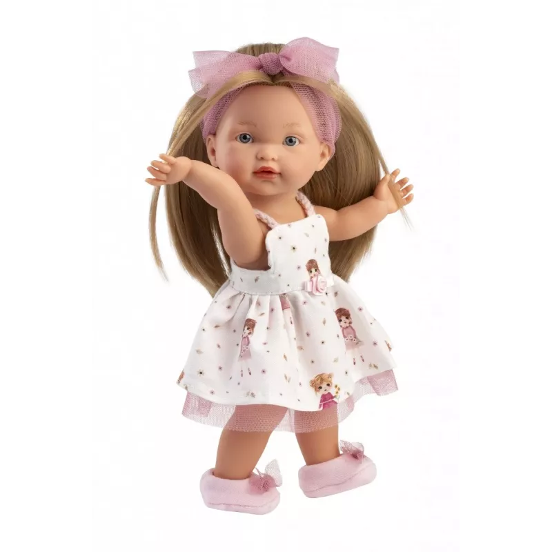 Lėlė Llorens Valeria 28 cm — tikroviškos detalės, minkštas kūnas, vinilinė galva ir galūnės