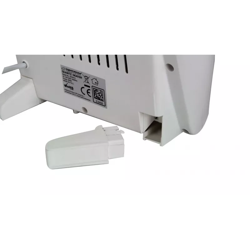 Kvarcinis elektrinis patalpų šildytuvas ESPERANZA EHH010 400W/800W, baltas, 1,2 m laidas, mygtukai, reguliuojamas termostatas