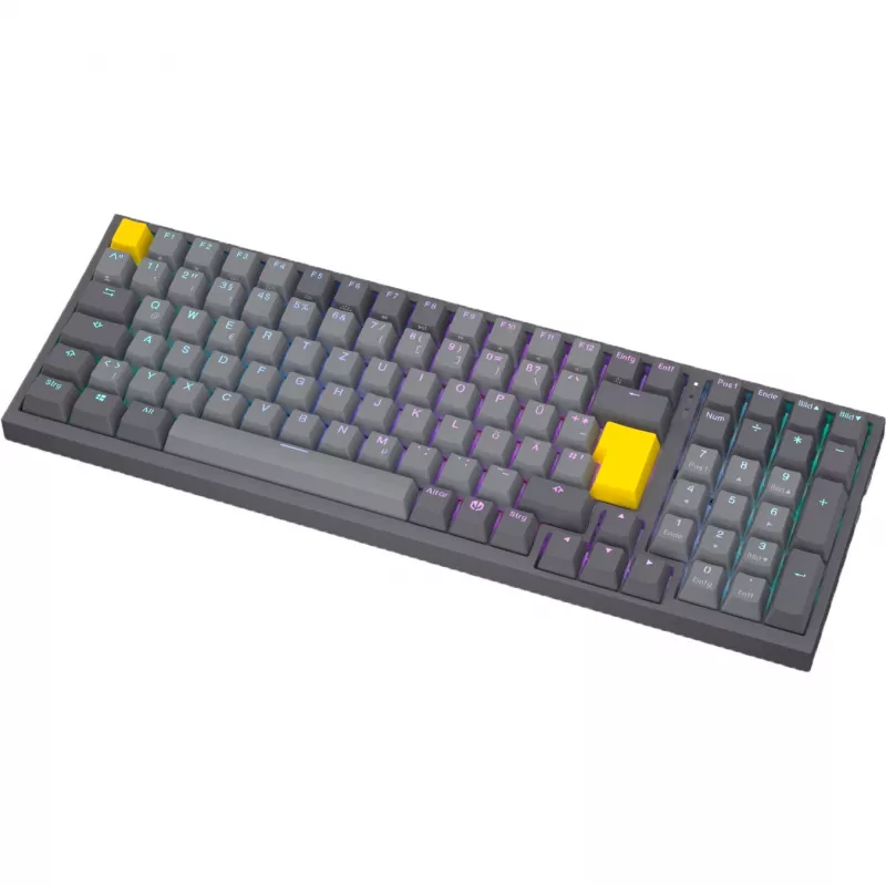 Celeris 1800, žaidimų klaviatūra pilka, DE išdėstymas, ENDORFY Geltona by Gateron