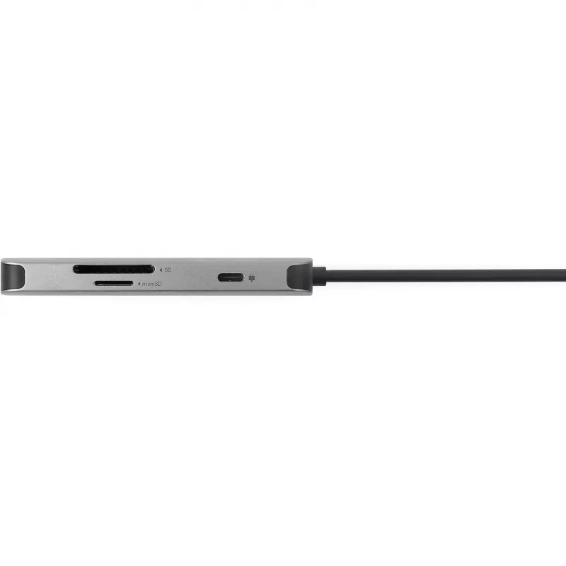 7‑in‑1 USB‑C Dongle Acer — USB 3.2 Gen 1 Type‑C, 3x USB‑A, HDMI, SD/MicroSD, 100 W PD, sidabrinis