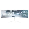 Lenktas monitorius Arozzi Nova 49 colių (124,5 cm) Dual QHD 5120×1440 LED VA, 32:9, 4 ms, USB šakotuvas, garsiakalbiai, baltas
