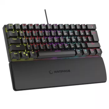 Mechaninė klaviatūra RAMPAGE PLOWER K60 su mėlynais jungikliais ir RGB apšvietimu