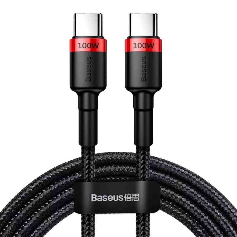 Baseus Cafule PD2.0 100W įkrovimo USB į Type-C laidas (20V 5A) 2m Raudona+Juoda