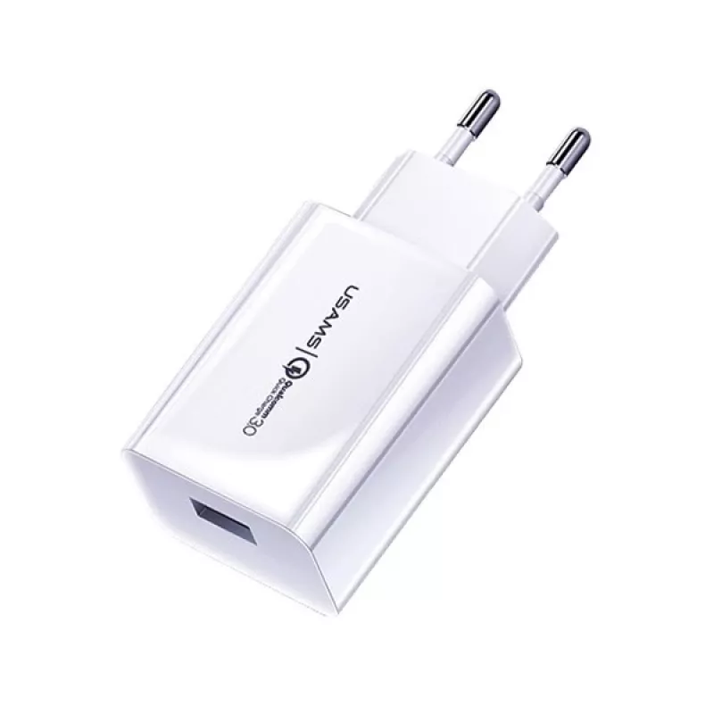 Kroviklis usams T22 18W QC 3.0 su USB-C kabeliu — 18W greitasis kroviklis, Quick Charge 3.0