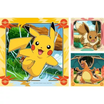 Dėlionė Ravensburger Pikachu, Charizard and Eevee — 147 dalys, nuo 5 metų, 210×? mm