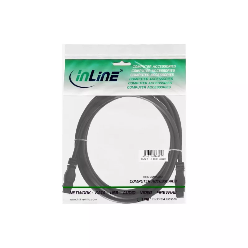 FireWire 800 laidas InLine 39902 1,8 m kištukas/kištukas juodas