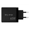 LCD sieninis įkroviklis USB lizdas + USB-Cx2 PD 65W GAN juodas vatmetras