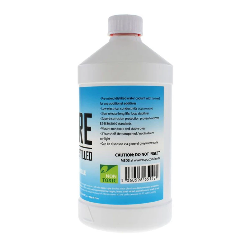 XSPC Pure Coolant 1 L — mėlynas UV aušinimo skystis kompiuterių vandens aušinimo sistemoms