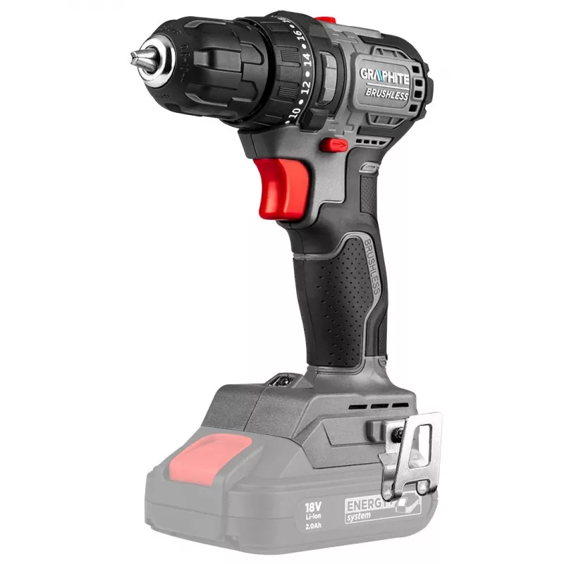 Belaidis gręžtuvas-suktuvas GRAPHITE 58ge139 18V 10 mm griebtuvas Compact Energy+