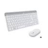 Logitech Slim Wireless Combo MK470 - Klaviatūros ir pelės rinkinys - Belaidis - 2,4 GHz - Ispanų - Šviesiai balta (920-009199)