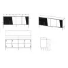4D ABI komoda 200x45x88 matinis juodas