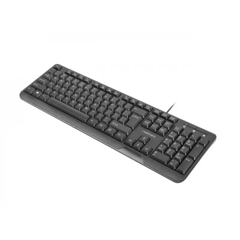 NATEC KLAVIATŪRA TROUT plonas USB, US IŠDĖSTYMAS, JUODA