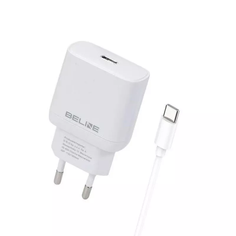Įkroviklis 30W USB-C Beline Beli02177 baltas su USB-C laidu