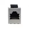 Ekranuotas Cat6 Keystone tiesioginis sujungiklis, 8 vnt. rinkinys, EQUIP — Plokščia konstrukcija, RJ-45, 17×35,5×24,4 mm, sidabrinis