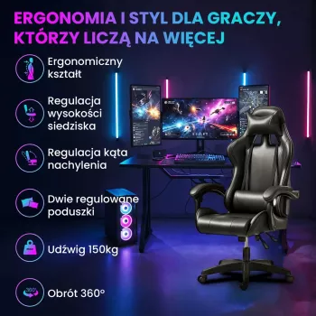 Extralink Gaming | Žaidimų kėdė | biuro, sukiojama, kaušo formos, juoda, G-524