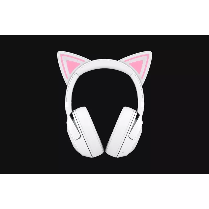 Belaidės žaidimų ausinės Razer Kraken Kitty V2 BT Baltos su Bluetooth, THX Spatial Audio, RGB apšvietimu