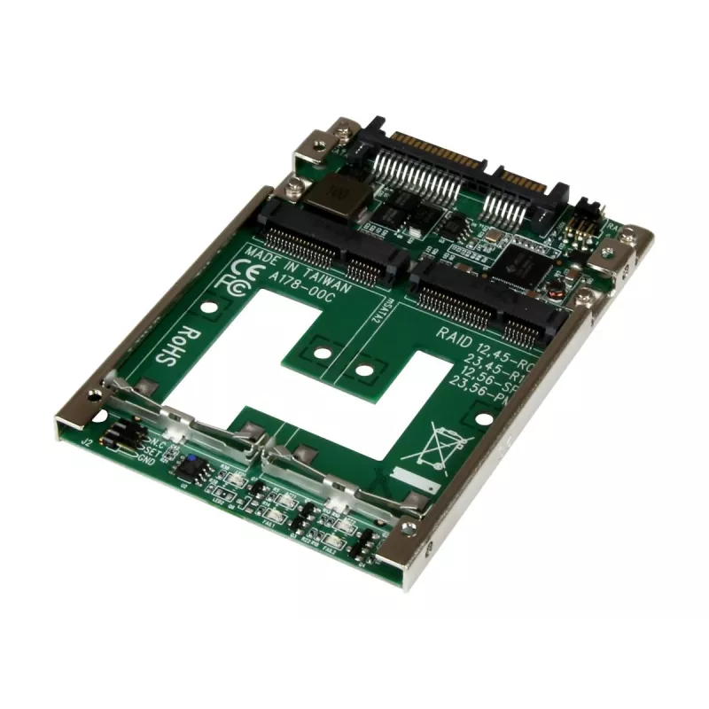 „StarTech.com“ dvigubas mSATA SSD į 2,5 col. SATA RAID adapterio keitiklis