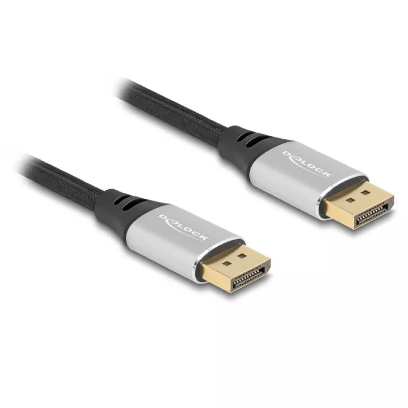 DeLOCK DisplayPort laidas 16K 60 Hz 1 m sidabrinis metalas