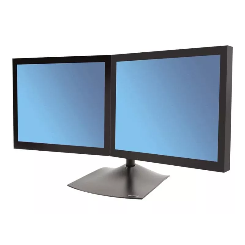Ergotron DS100 - stovas - horizontalus - skirtas 2 LCD ekranams - aliuminis, plienas - juodas - ekrano dydis: iki 61 cm (iki 24 colių)