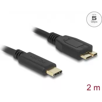 DeLOCK USB kabelis USB 3.2 Gen 1 2m USB C Micro-USB B juodas