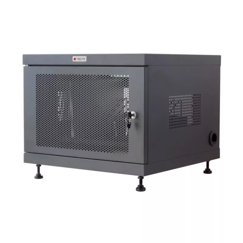 Stovo lentyna TECHLY 367652 kabelių tvarkyklė su 3M lipniu montavimu, plieninė, 550×550×410 mm, juoda