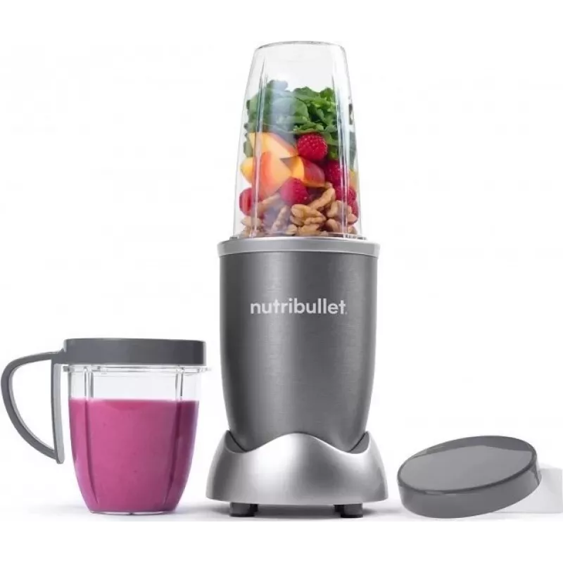 Puodelinis trintuvas NUTRIBULLET NB606B 600W, Tritan ąsotis 0,7 l, 6 peiliai, 1 greitis, 500 ml puodelis, pilkas
