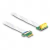DeLOCK pakylos kortelė PCI Express x1 kištukas į x1 lizdą 90° kampuota su FPC kabeliu 15 cm