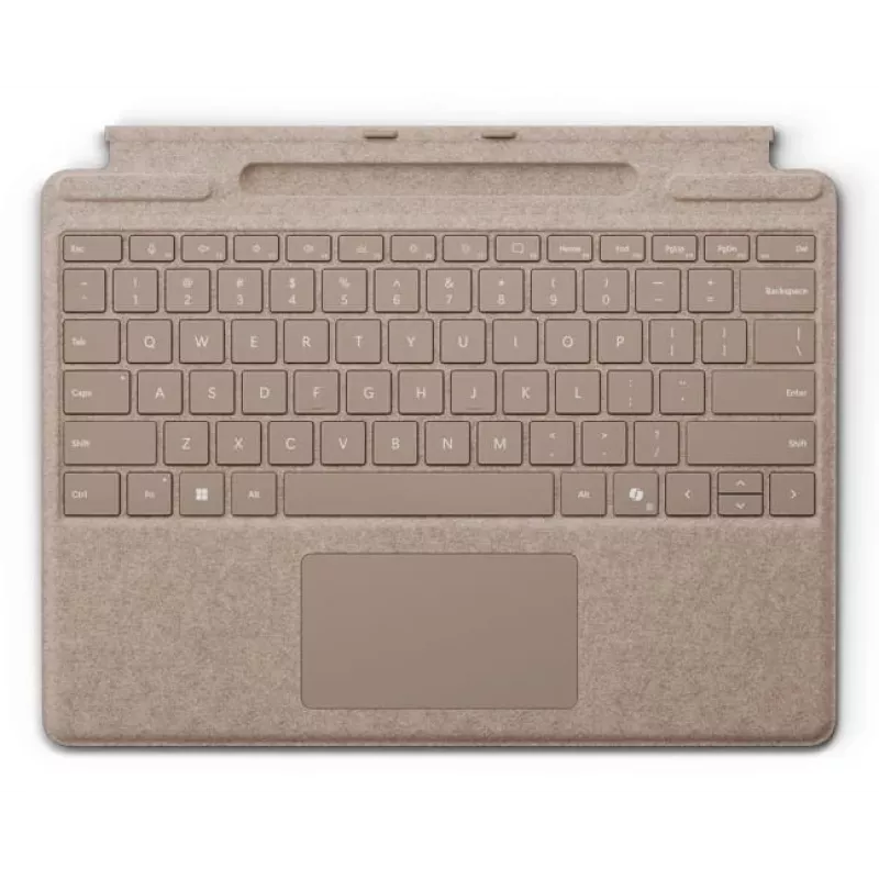 „Microsoft Surface Pro“ klaviatūra su rašiklio laikymu DE/AT QWERTZ vokiška smėlio spalvos