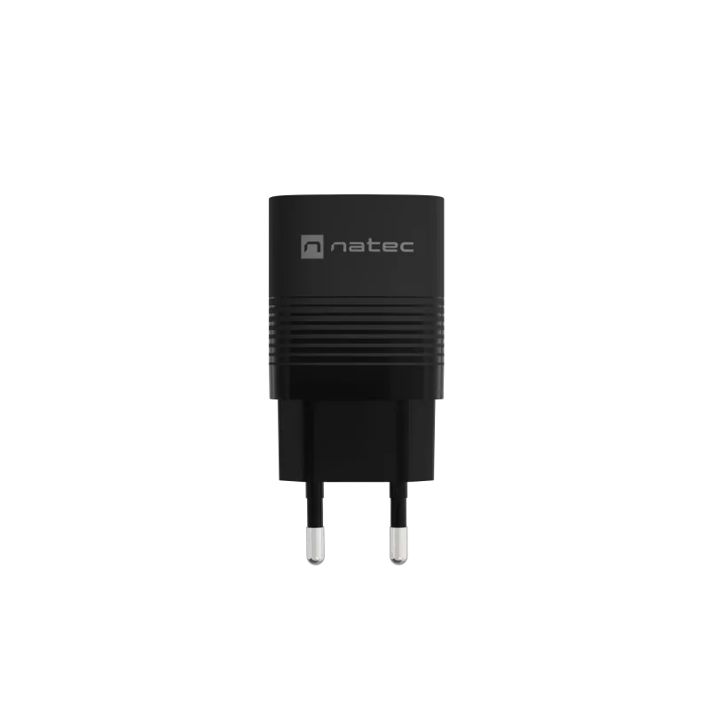 NATEC laidinis mobiliųjų įrenginių įkroviklis NUC-2141, 30W, USB-C PD 3.0 + USB-A QC 3.0, 110–240V, juodas