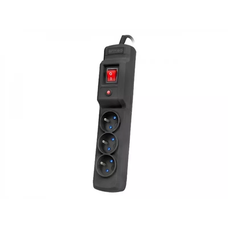 Apsauga nuo viršįtampių ARMAC M3 Multi 2,5 m juoda — maitinimo lizdų blokas su apsauga nuo viršįtampių, 2,5 m kabelis