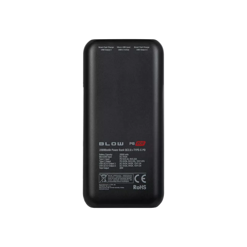 Išorinė baterija 20000 mAh QC+PD 20 W + lightning PB20E