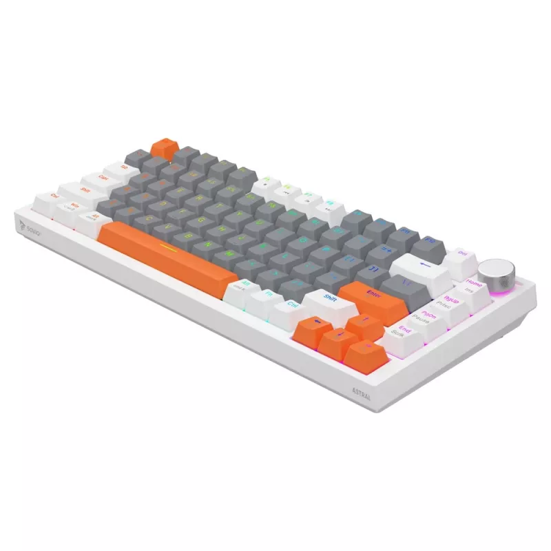 Savio ASTRAL WHITE JADE 3 SPALVŲ klaviatūra Gaming USB QWERTY US International