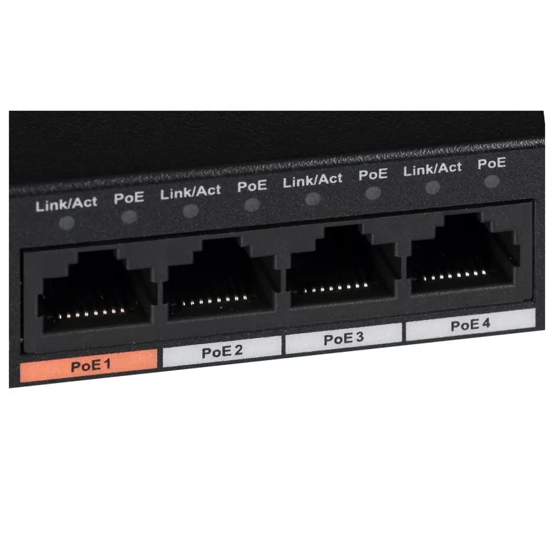 Dahua Technology PFS3006-4ET-60 nevaldomas L2 Fast Ethernet (10/100) Power over Ethernet (PoE) juodas