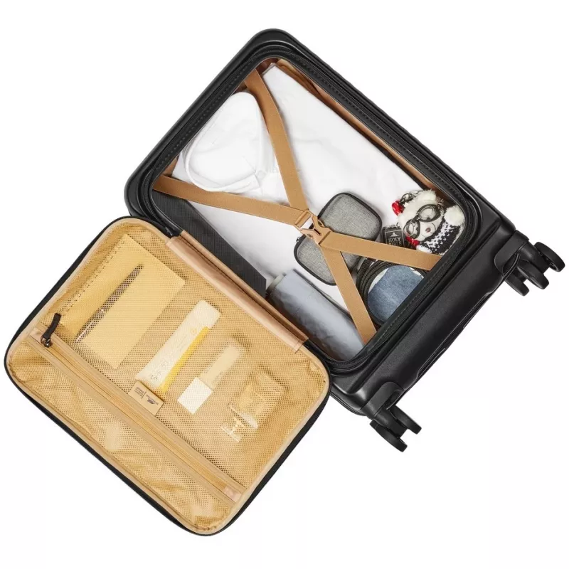 Salono lagaminas Rivacase 8180 Clark ECO – rankinis bagažas, kieto apvalkalo, juodas