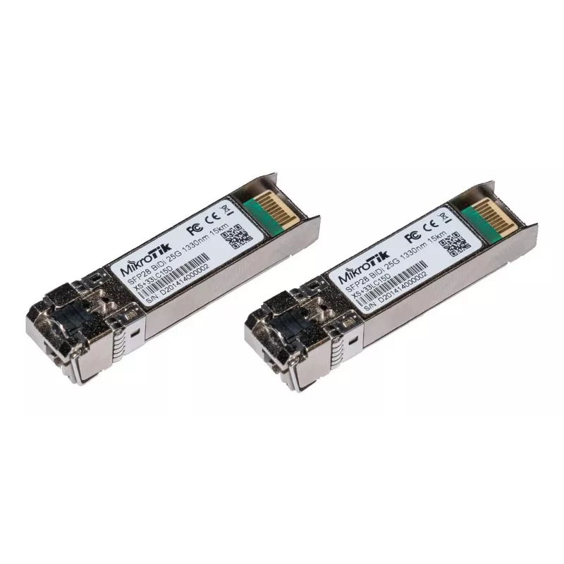 MikroTik SFP+ 10G/25G dvikrypčiai SFP moduliai, viena LC jungtis, 15 km