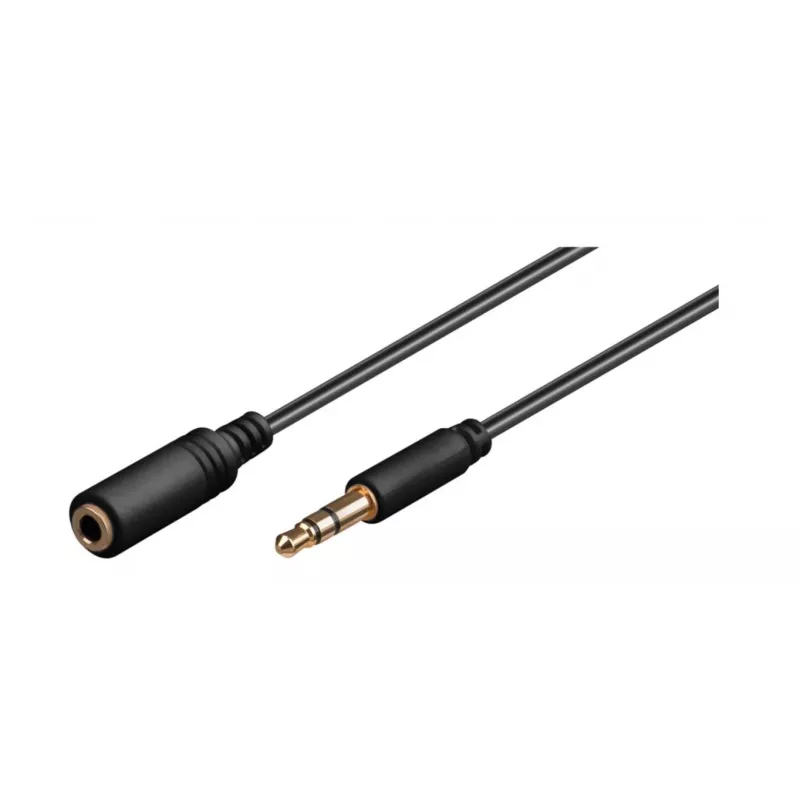 Wentronic Goobay 3,5 mm lizdo ilginimo laidas, juodas, 5 m - 3,5 mm kištukas (3 kontaktų, stereo) > 3,5 mm lizdas (3 kontaktų, stereo) (97122)