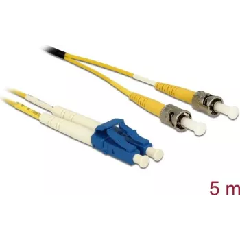 DeLOCK InfiniBand/šviesolaidinis kabelis 5 m 2x LC 2x ST geltonas