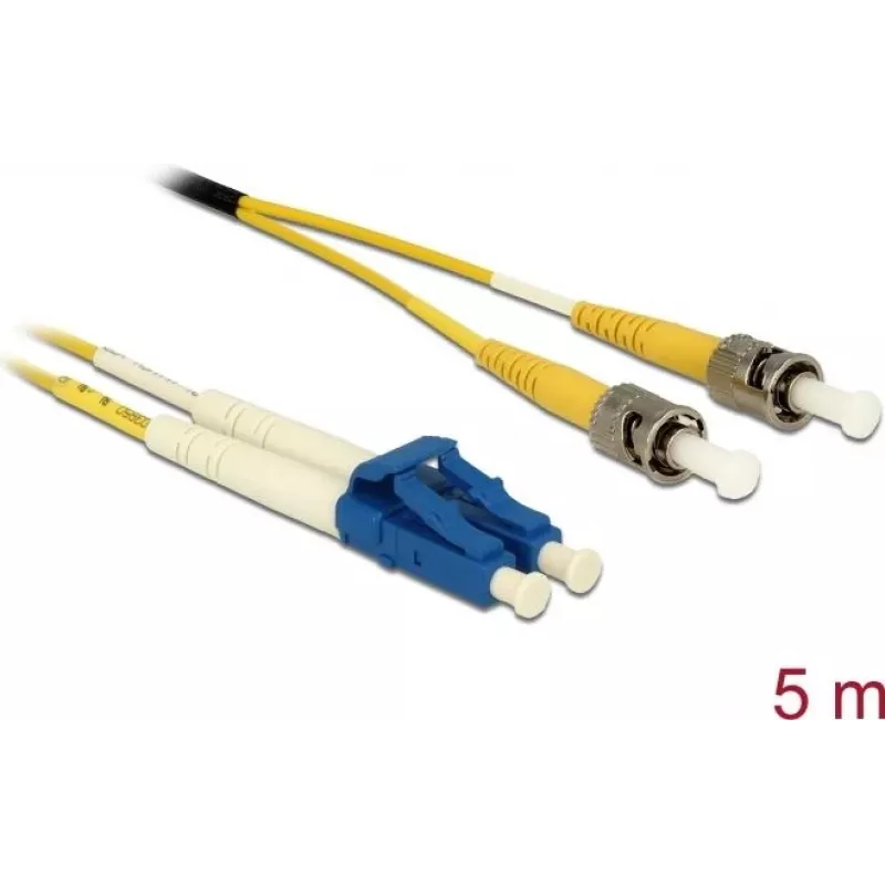 DeLOCK InfiniBand/šviesolaidinis kabelis 5 m 2x LC 2x ST geltonas