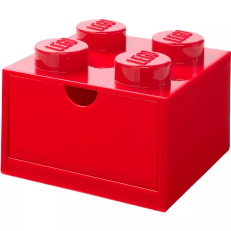 LEGO stalo stalčius 4, dėžutė raudona, su stud'ais