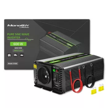 Qoltec Monolith maitinimo adapteris automobiliniam naudojimui 600 W juodas