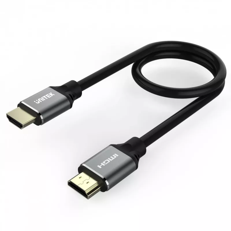 HDMI laidas Unitek C138W 2 m — HDMI 2.1, 48 Gbit/s, 4K/120Hz, HDR10 & Dolby Vision, ARC, paauksuotos jungtys