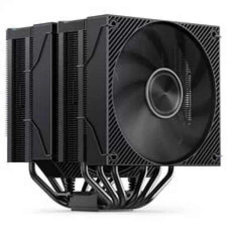 CPU aušintuvas Jonsbo CA90 Dual-Tower su 1×130 mm ir 1×120 mm PWM ARGB ventiliatoriais, juodas