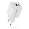 Sieninis įkroviklis everActive SC-330Q su 1x USB-A ir 1x USB-C prievadais, 20 W, baltas