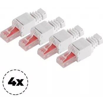 Tinklo kištukas ShiverPeaks 75011-4 Cat. 6 berankis RJ45 sujungiklis, 8P8C