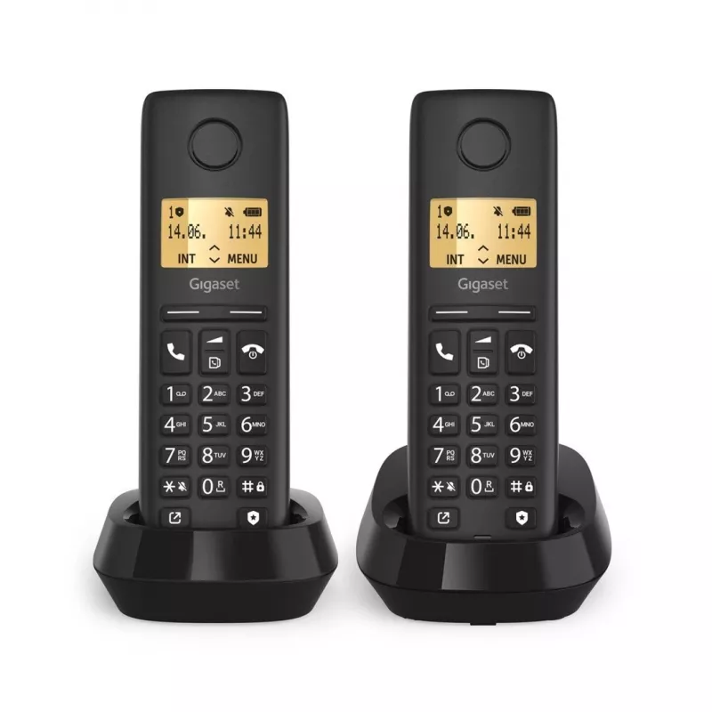 Belaidis telefonas Gigaset PURE 100 Duo su skambintojo ID, ECO DECT GAP, juodas