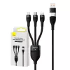 USB Laidas Baseus CASS030101 1.2m USB A/USB C USB C/Micro-USB B/Lightning Juodas