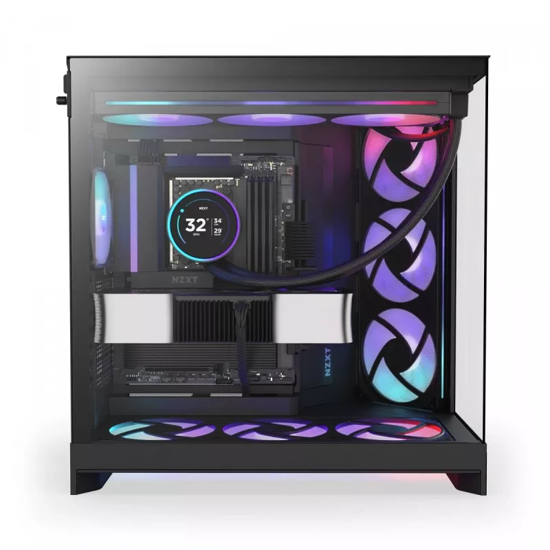 PC korpusas NZXT H9 Flow RGB Midi Tower juodas